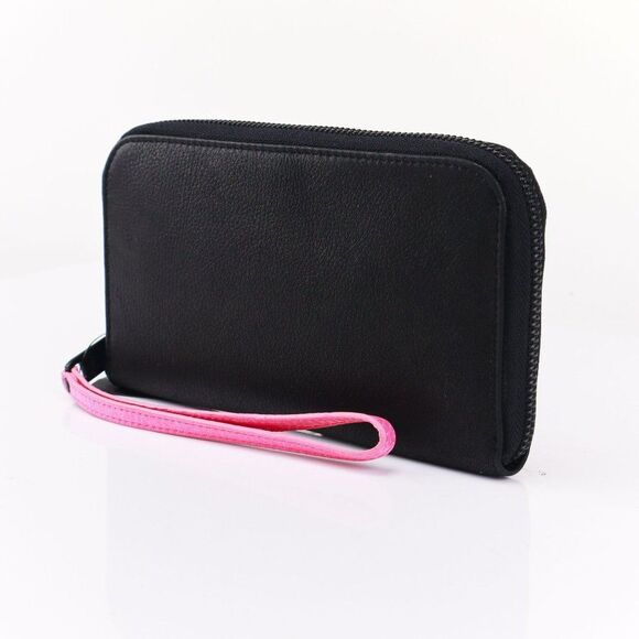 Marc by Marc Jacobs Pebble Leather Long Wallet Black Pink Unisex - Picture 6 of 14